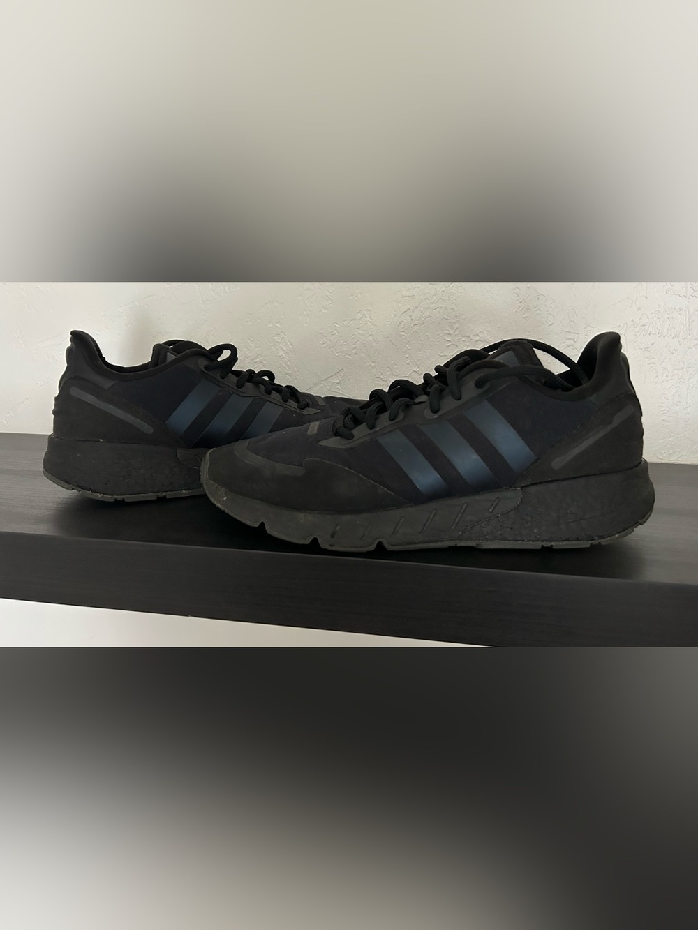 Adidas Triple Black Men's ZX 1K Boost H05335 Running Athletic Sneakers 10.5
